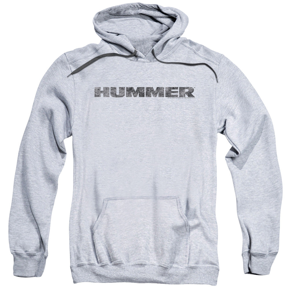 HUMMER/DISTRESSED HUMMER LOGO - ADULT PULLOVER HOODIE - ATHLETIC HEATHER