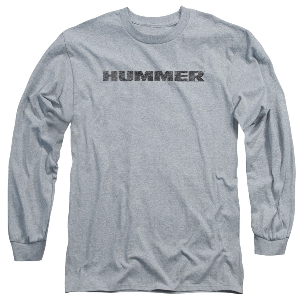 HUMMER/DISTRESSED HUMMER LOGO -  L/S ADULT 18/1  - ATHLETIC HEATHER