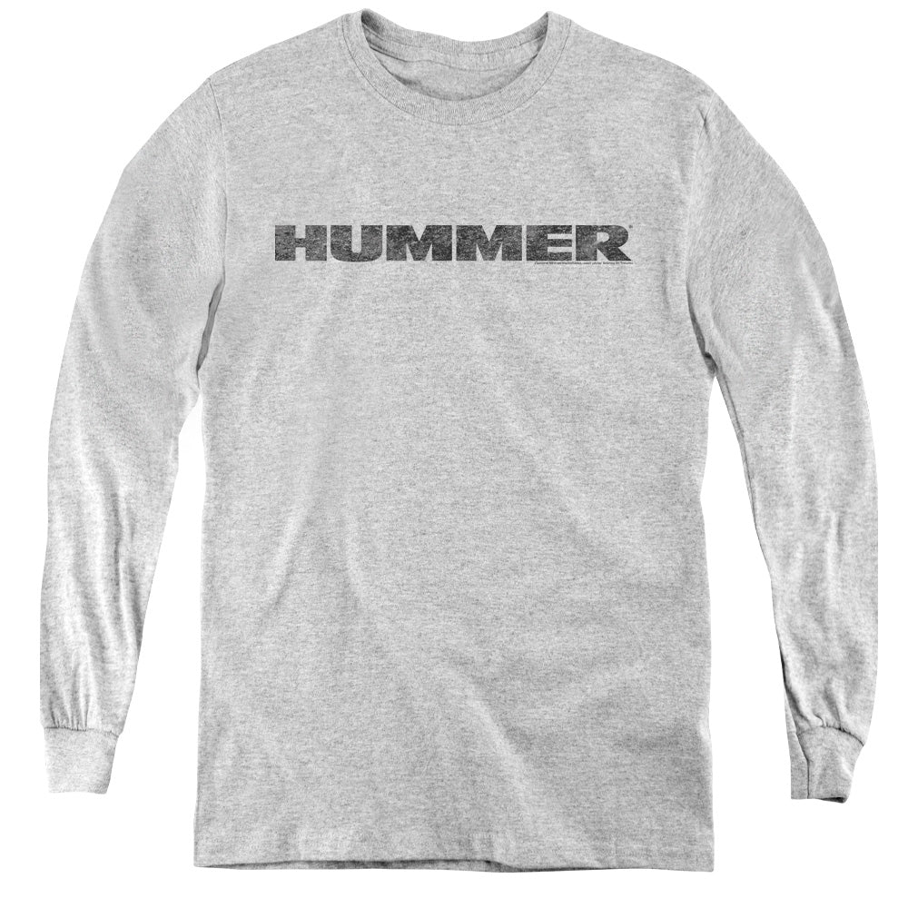 HUMMER/DISTRESSED HUMMER LOGO - YOUTH LONG SLEEVE TEE - ATHLETIC HEATHER