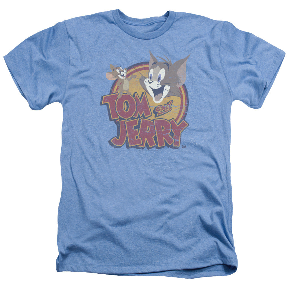 TOM AND JERRY/WATER DAMAGED - ADULT HEATHER - LIGHT BLUE