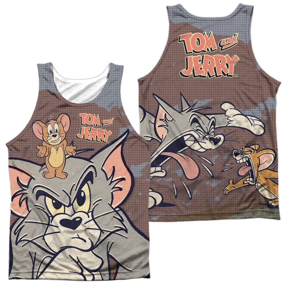 TOM AND JERRY/UP TO NO GOOD (FRONT/BACK PRINT) - ADULT POLY TANK TOP - MULTI