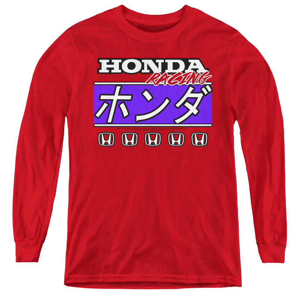 HONDA/KANJI RACING - YOUTH LONG SLEEVE TEE - RED