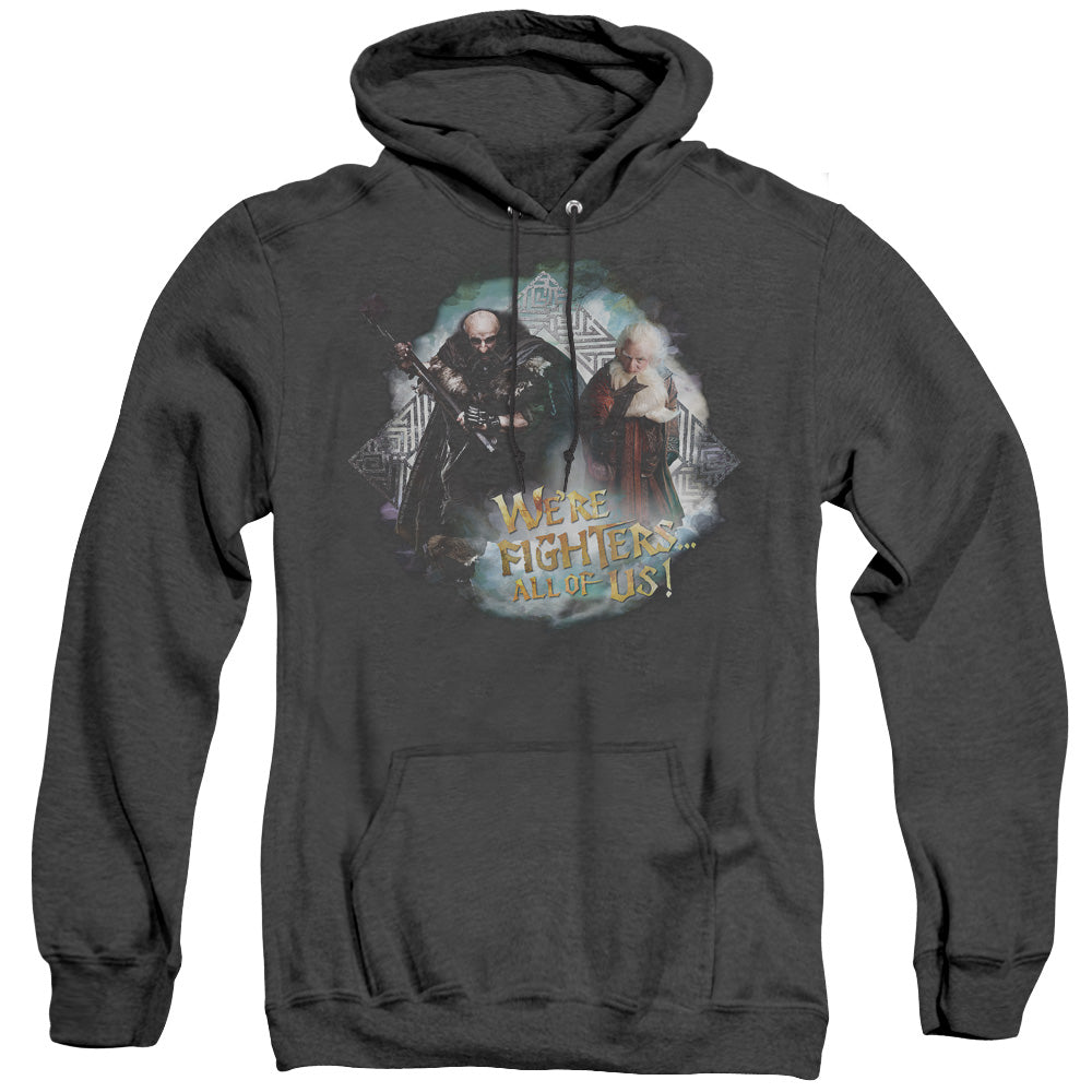 THE HOBBIT/WERE FIGHERS - ADULT HEATHER HOODIE - BLACK