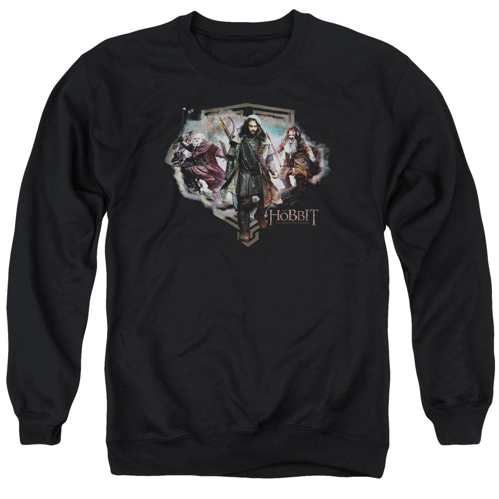 THE HOBBIT/THREE DWARVES - ADULT CREWNECK SWEATSHIRT - BLACK