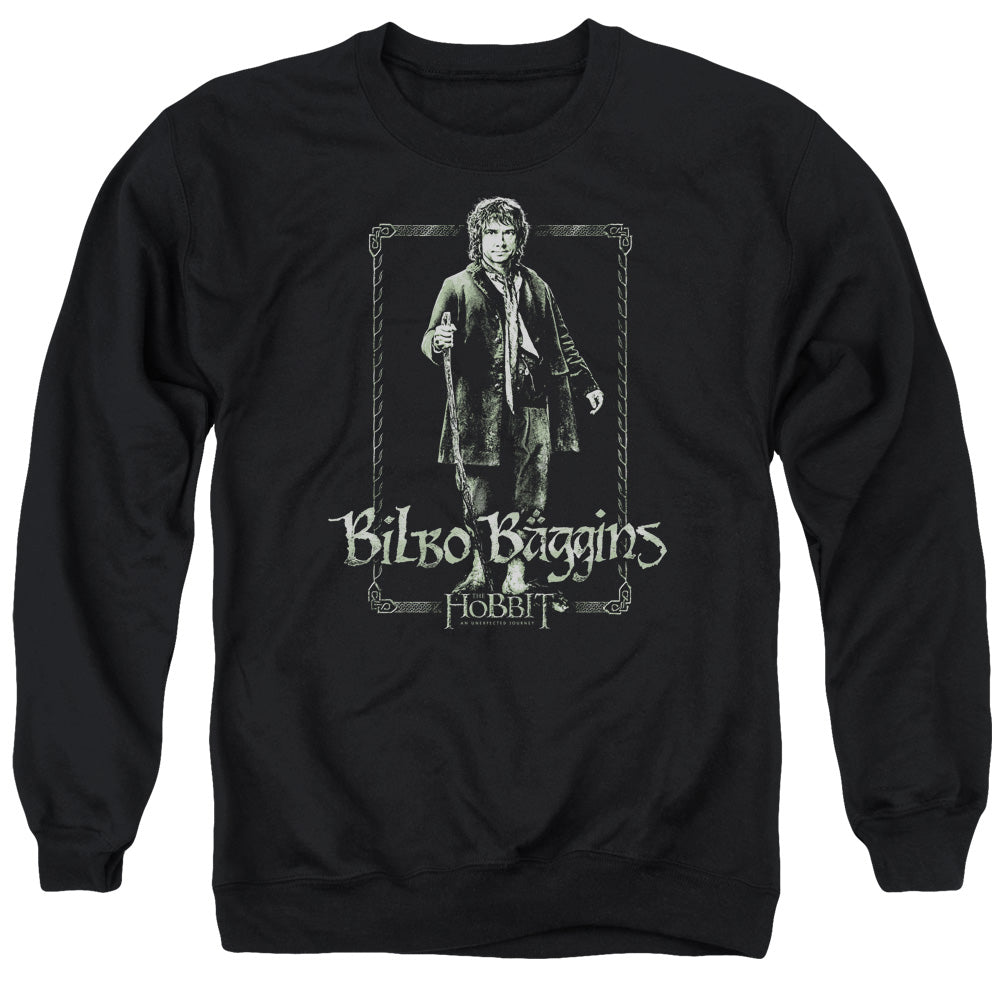 THE HOBBIT/BILBO STARE - ADULT CREWNECK SWEATSHIRT - BLACK