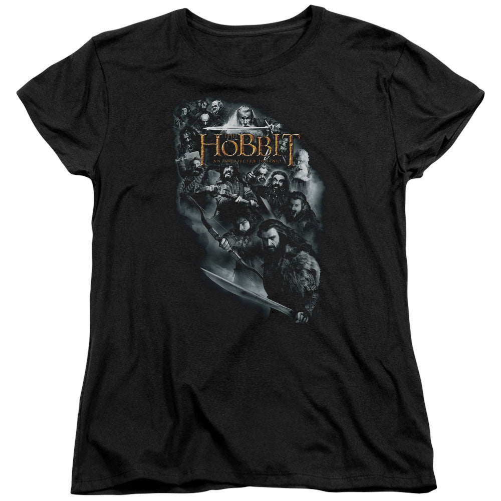 THE HOBBIT/CAST OF CHARACTERS - S/S WOMENS TEE - BLACK