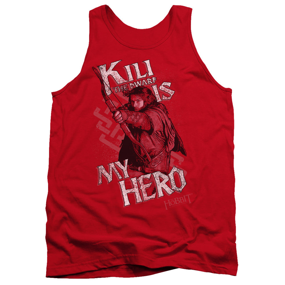 THE HOBBIT/KILI IS MY HERO - ADULT TANK - RED
