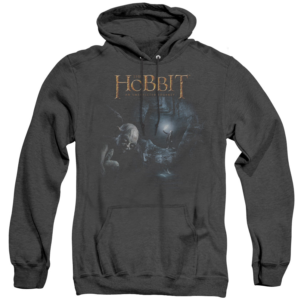 THE HOBBIT/LIGHT - ADULT HEATHER HOODIE - BLACK