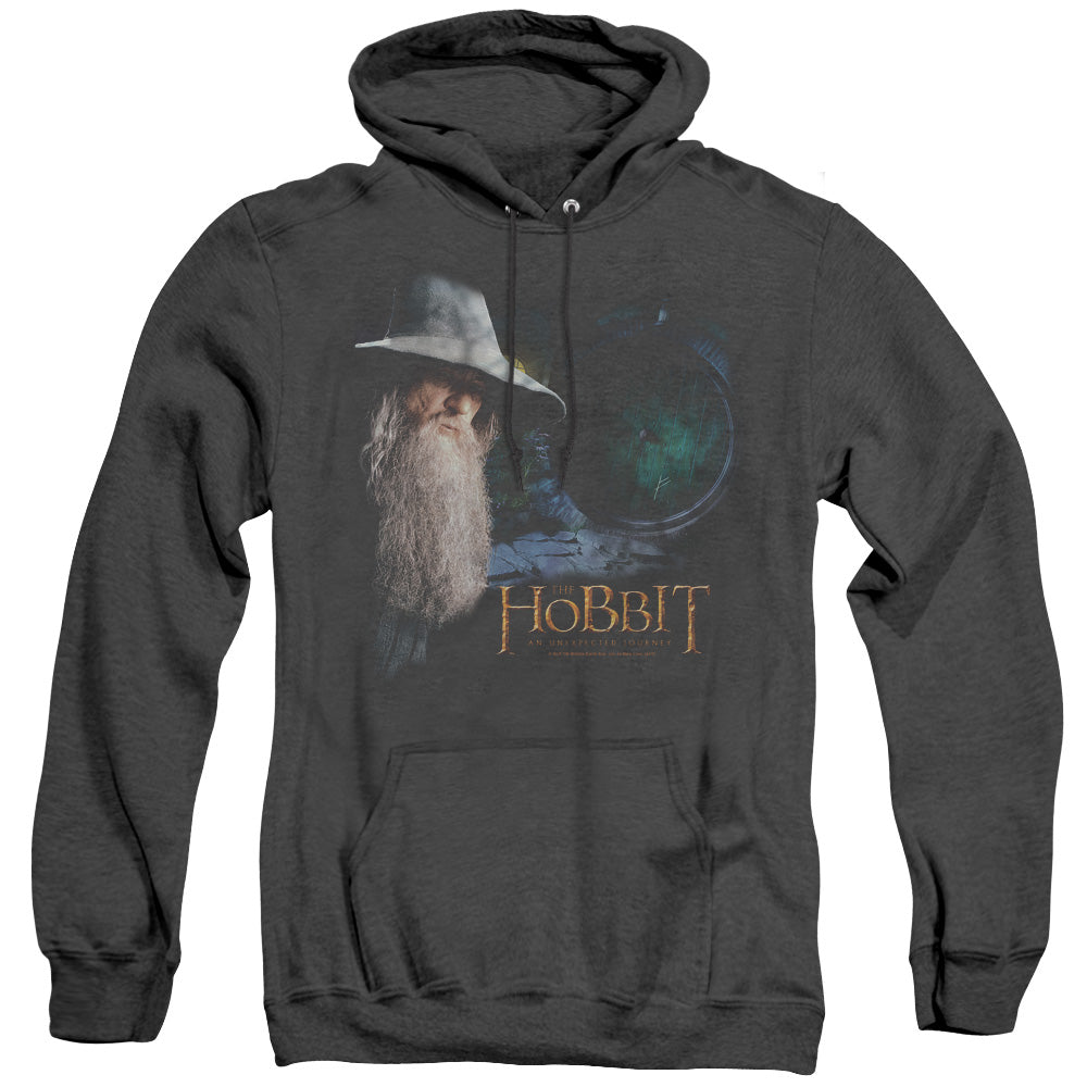 THE HOBBIT/THE DOOR - ADULT HEATHER HOODIE - BLACK