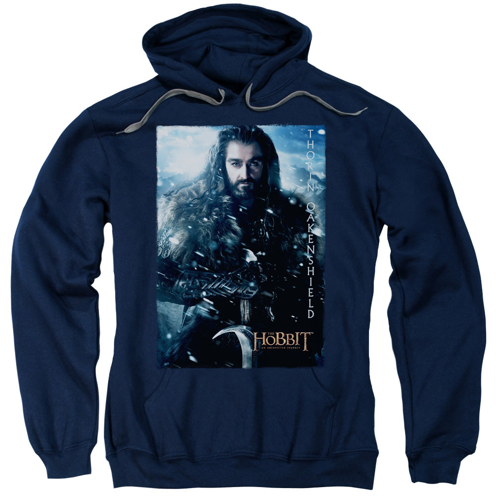 THE HOBBIT/THORIN POSTER - ADULT PULLOVER HOODIE - NAVY
