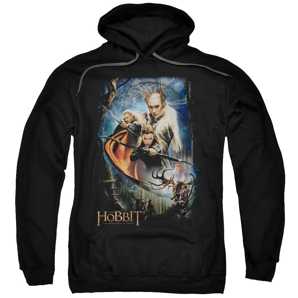 HOBBIT/THRANDUIL'S REALM - ADULT PULLOVER HOODIE - BLACK