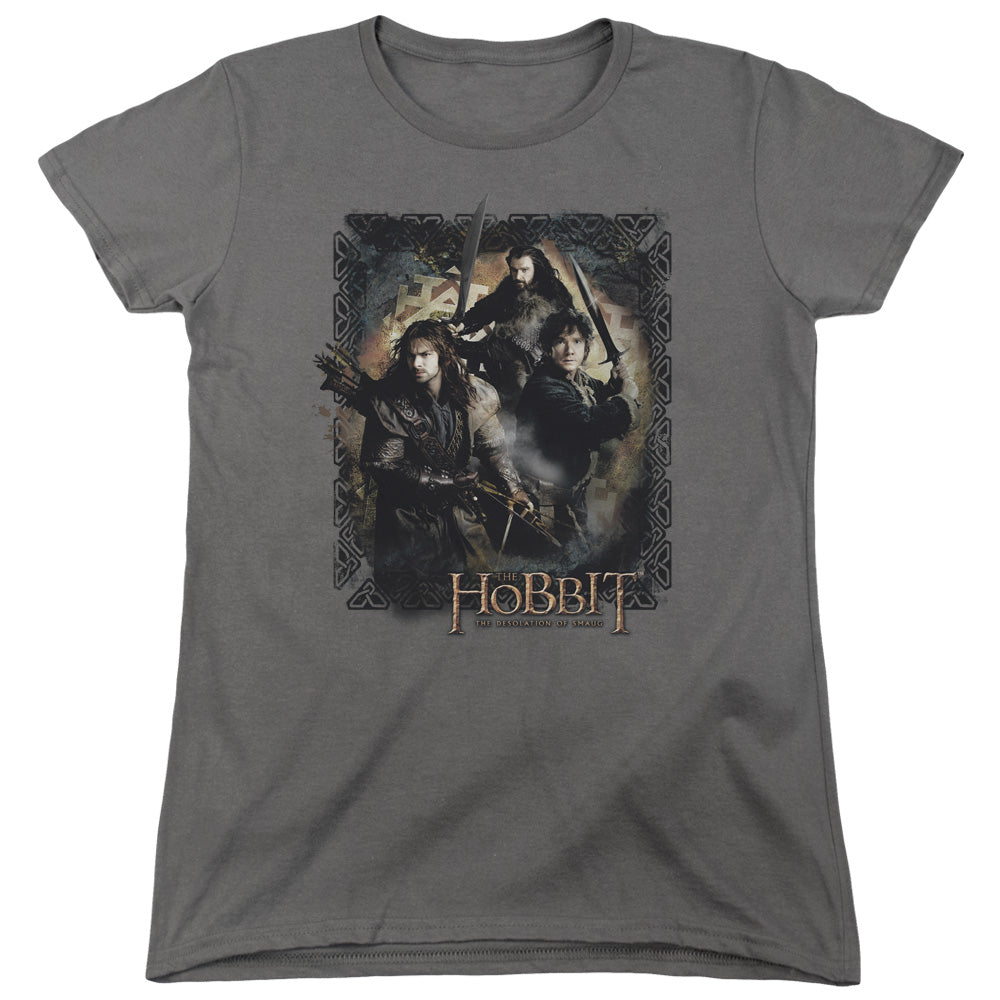 HOBBIT/WEAPONS DRAWN - S/S WOMENS TEE - CHARCOAL