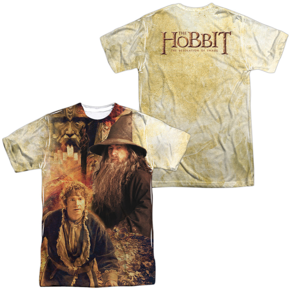 HOBBIT/BILBO AND GANDALF (FRONT/BACK PRINT) -  S/S ADULT POLY CREW - MULTI
