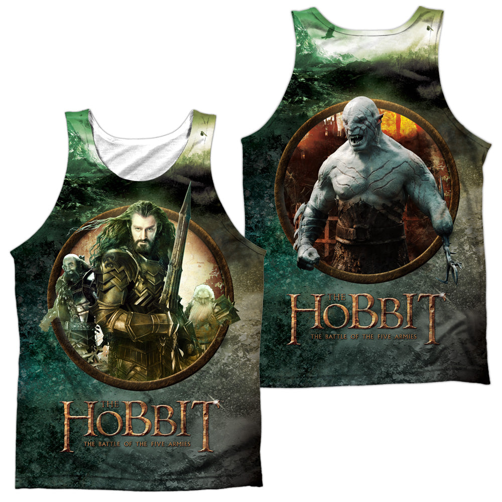 HOBBIT/DWARVES VS AZOG (FRONT/BACK PRINT) - ADULT POLY TANK TOP - MULTI