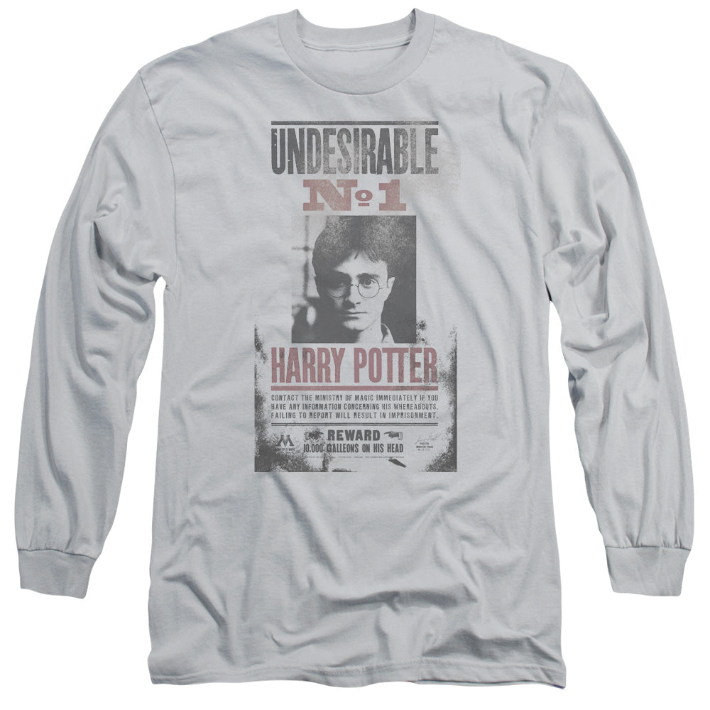HARRY POTTER/UNDESIRABLE NO1 DISTRESSED -  L/S ADULT 18/1  - SILVER