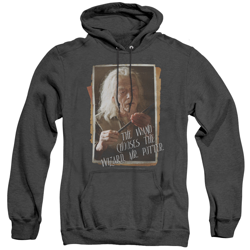 HARRY POTTER/OLIVANDER - ADULT HEATHER HOODIE - BLACK
