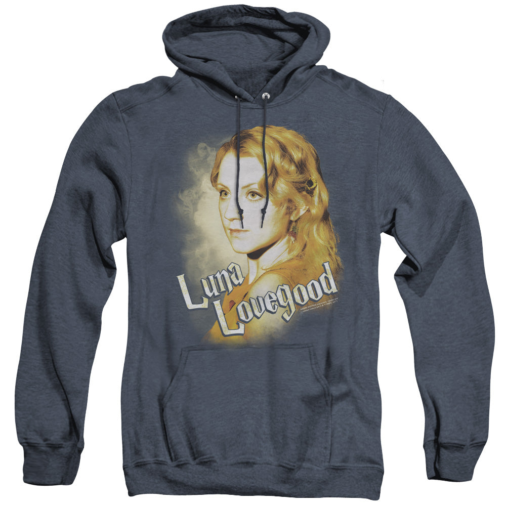HARRY POTTER/LUNA CLOSEUP - ADULT HEATHER HOODIE - NAVY