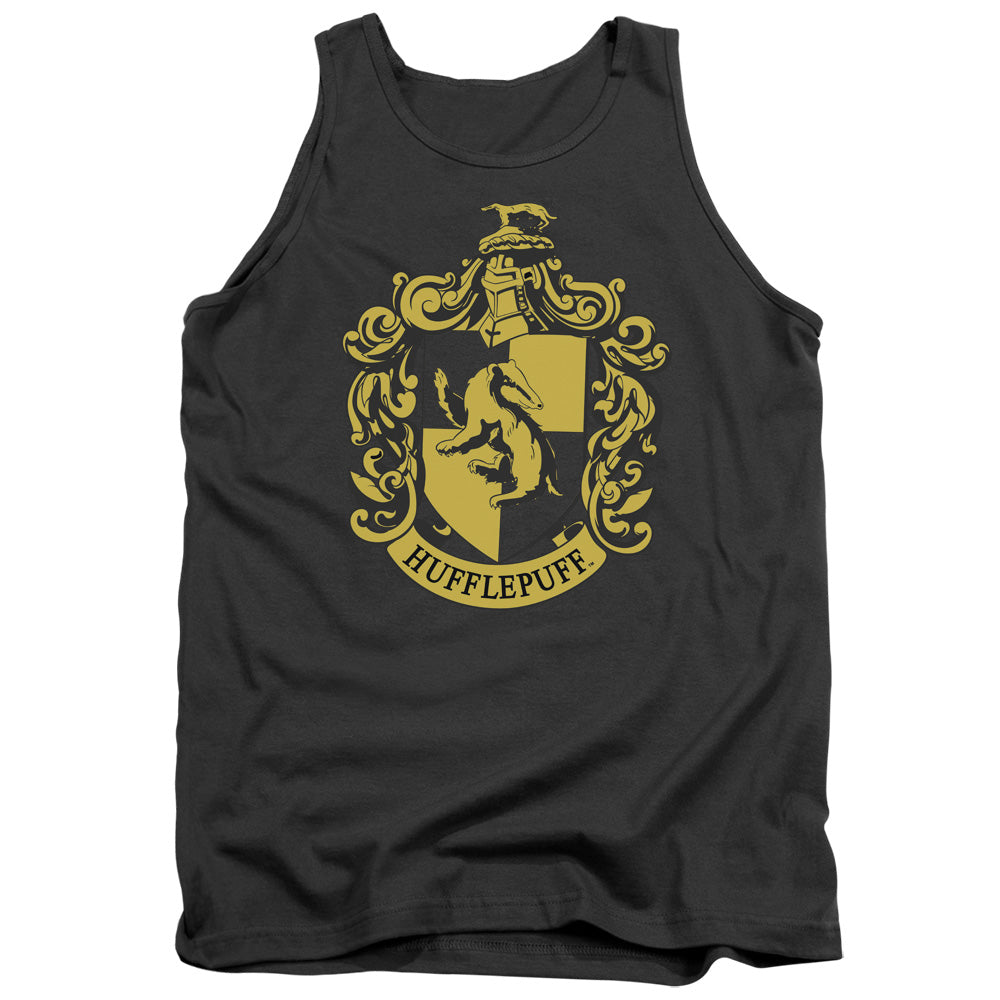 HARRY POTTER/HUFFLEPUFF CREST - ADULT TANK - CHARCOAL