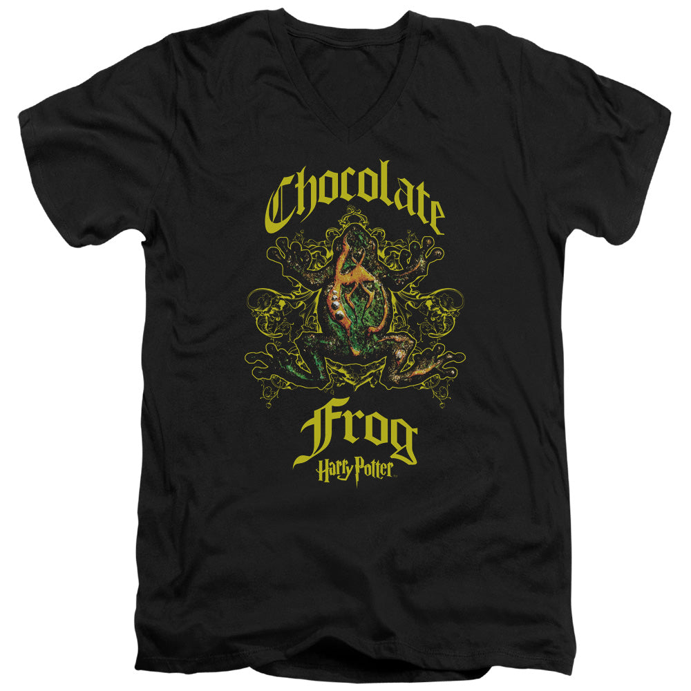 HARRY POTTER/CHOCOLATE FROG - S/S ADULT V-NECK 30/1 - BLACK