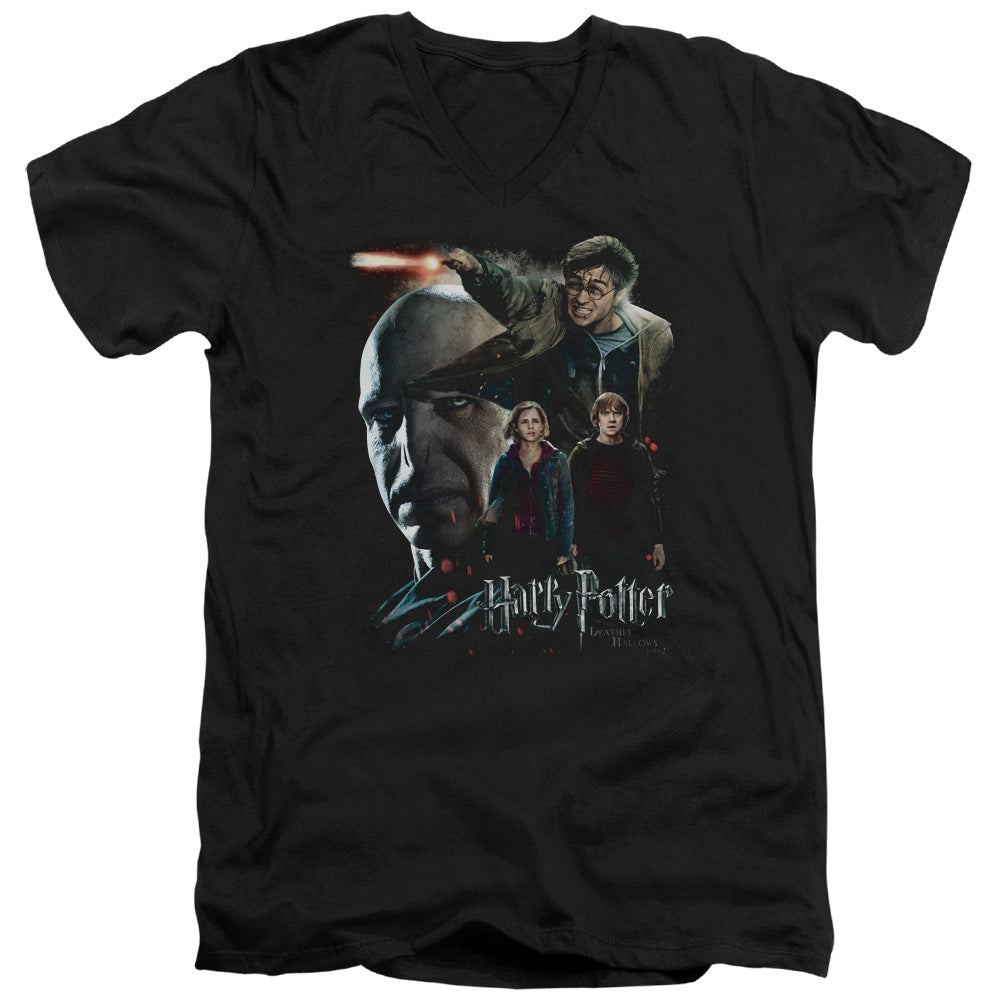HARRY POTTER/FINAL FIGHT - S/S ADULT V-NECK 30/1 - BLACK