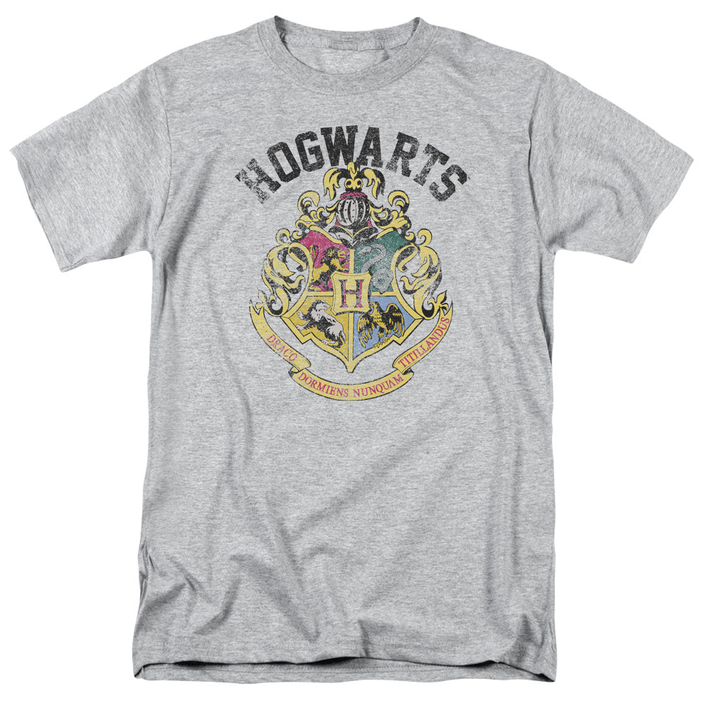 HARRY POTTER/HOGWARTS CREST - S/S ADULT 18/1 - ATHLETIC HEATHER