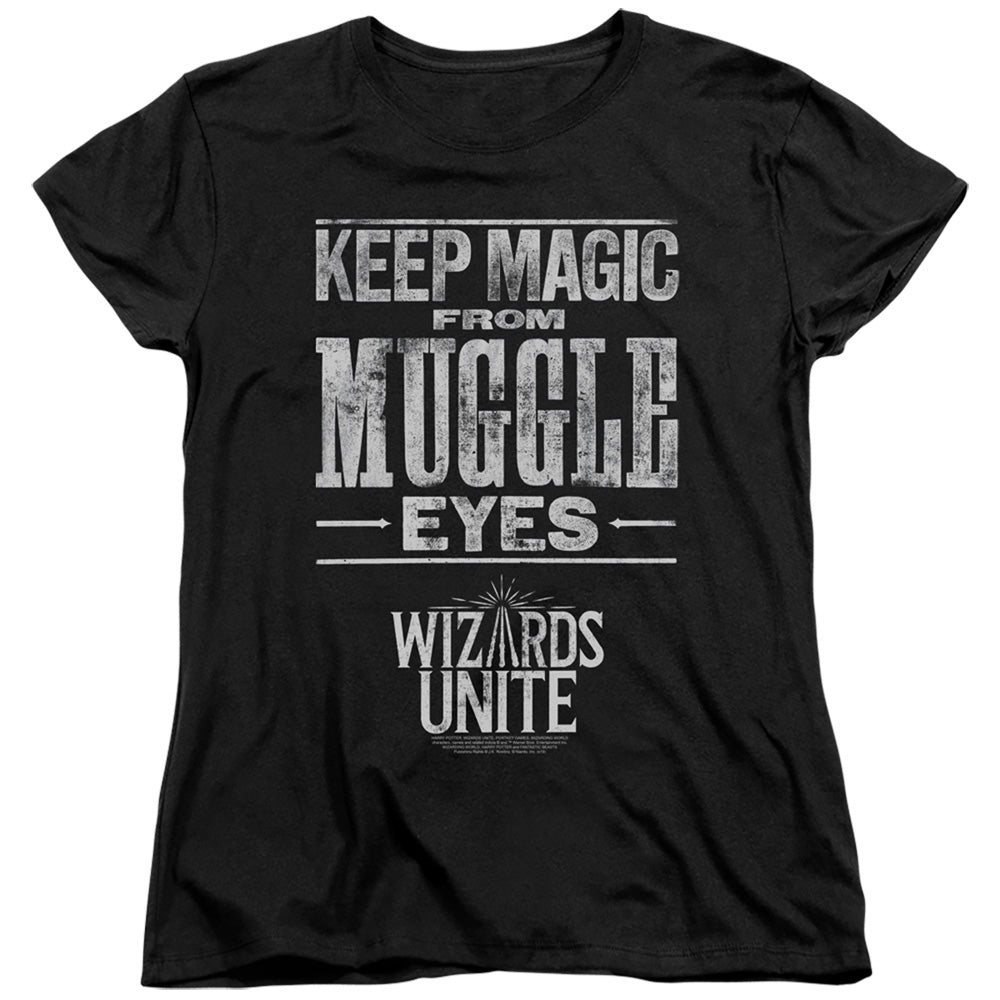 HARRY POTTER WIZARDS UNITE/HIDDEN MAGIC - S/S WOMENS TEE - BLACK