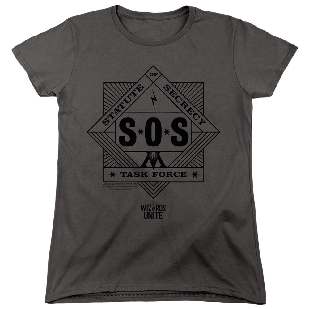 HARRY POTTER WIZARDS UNITE/SOS TASK FORCE - S/S WOMENS TEE - CHARCOAL