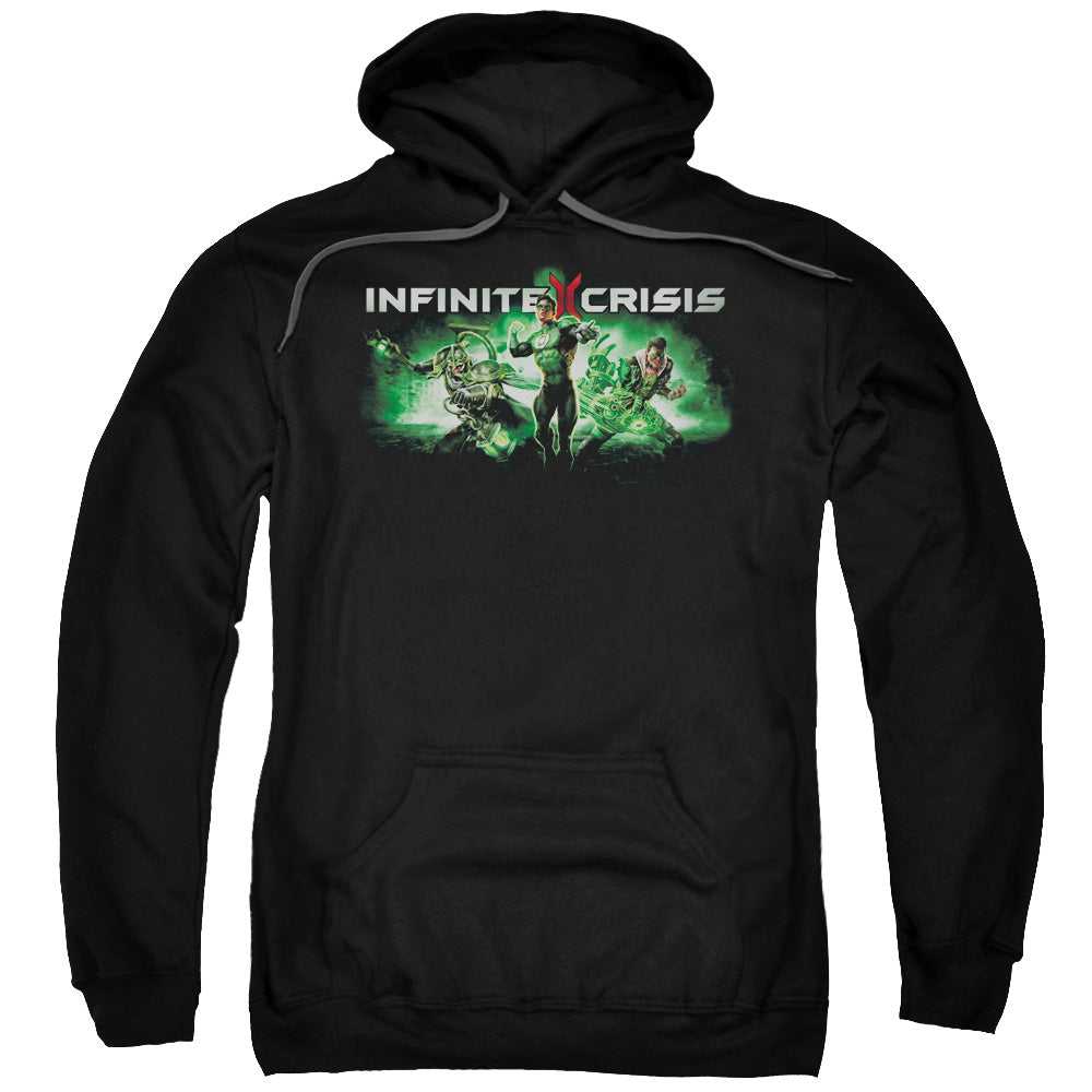 INFINITE CRISIS/IC GREEN - ADULT PULLOVER HOODIE - BLACK