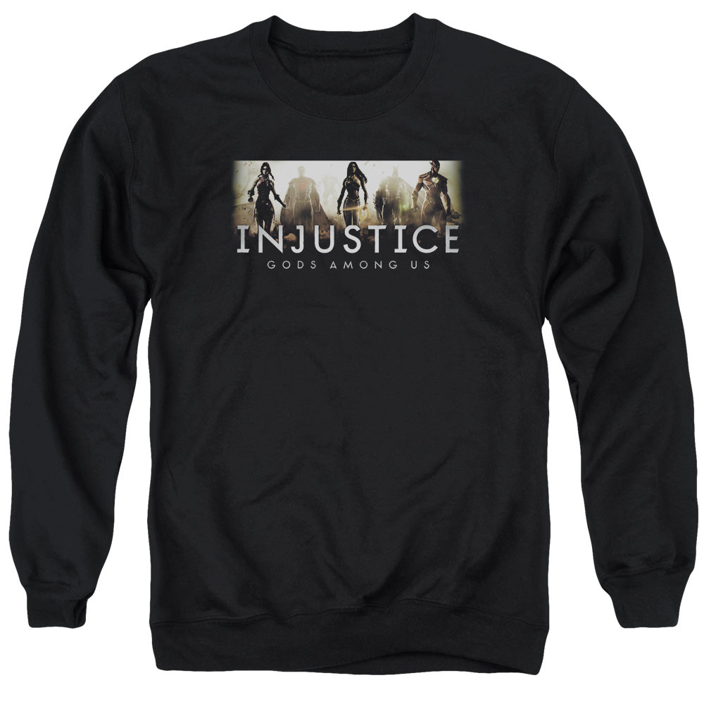 INJUSTICE GODS AMONG US/LOGO - ADULT CREWNECK SWEATSHIRT - BLACK