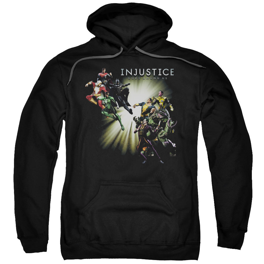 INJUSTICE GODS AMONG US/GOOD VS EVIL - ADULT PULLOVER HOODIE - BLACK