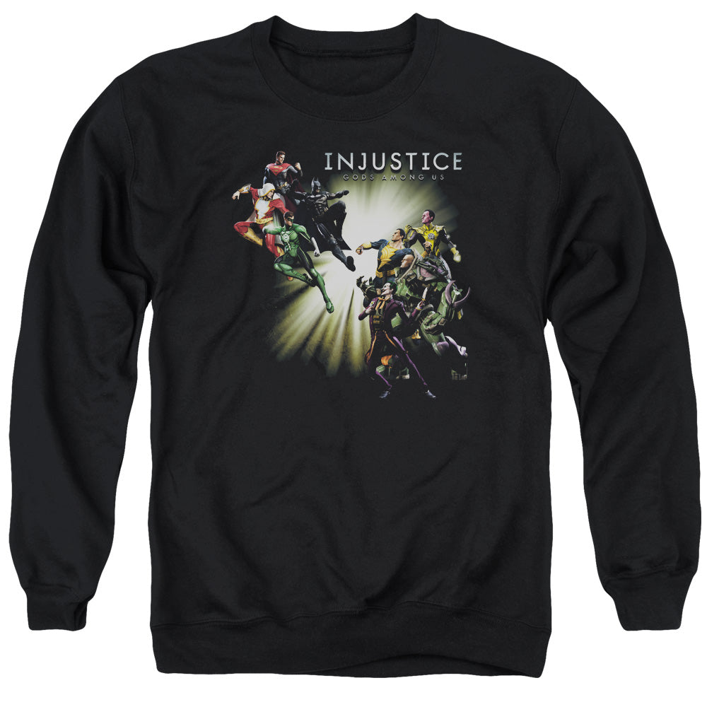 INJUSTICE GODS AMONG US/GOOD VS EVIL - ADULT CREWNECK SWEATSHIRT - BLACK