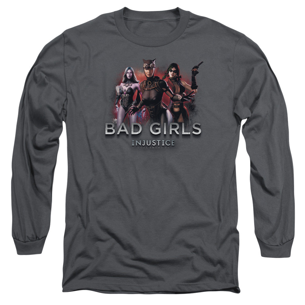 INJUSTICE GODS AMONG US/BAD GIRLS -  L/S ADULT 18/1  - CHARCOAL