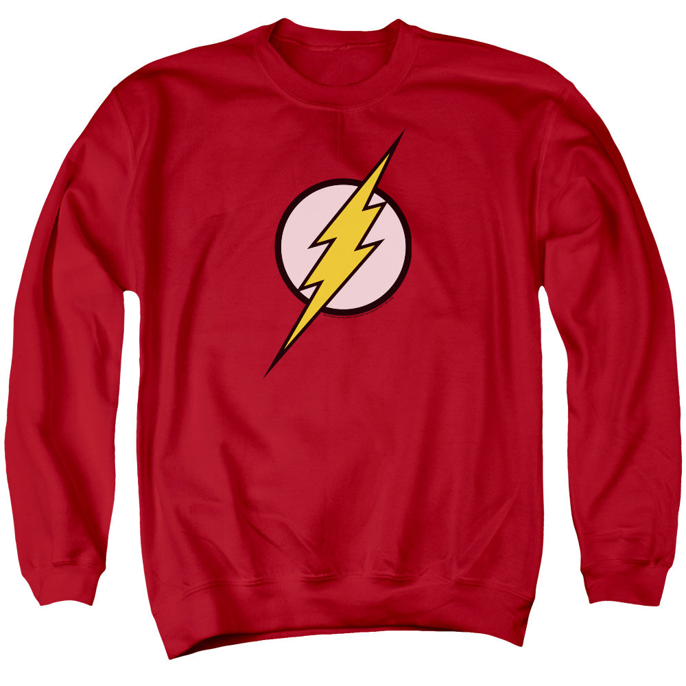 JLA/FLASH LOGO - ADULT CREWNECK SWEATSHIRT - RED