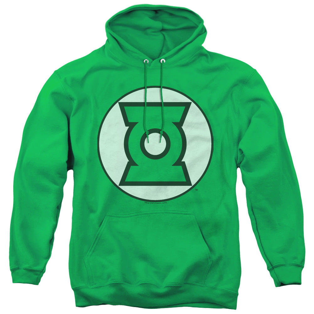 JLA/GREEN LANTERN LOGO - ADULT PULLOVER HOODIE - KELLY GREEN