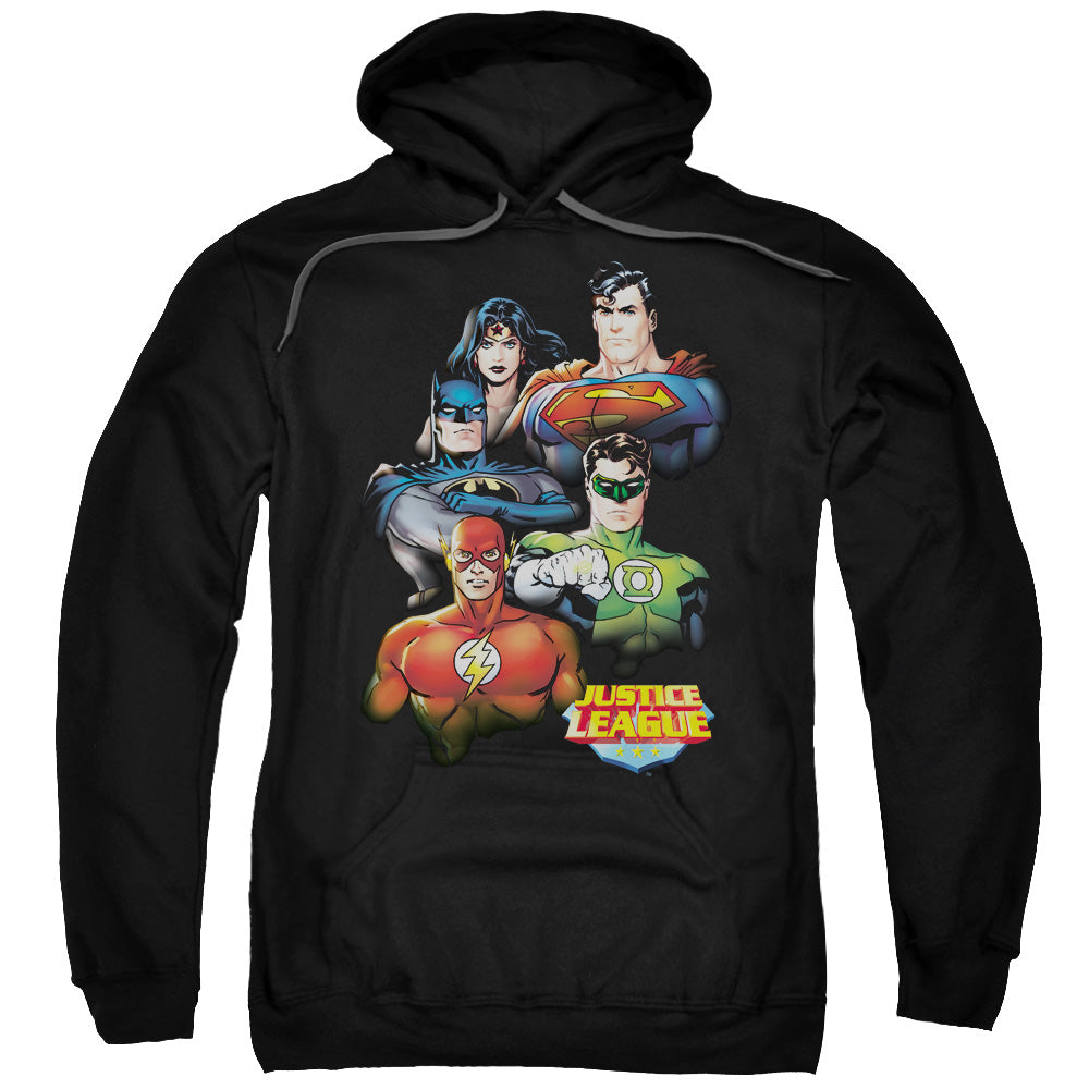 JLA/GROUP PORTRAIT - ADULT PULLOVER HOODIE - BLACK