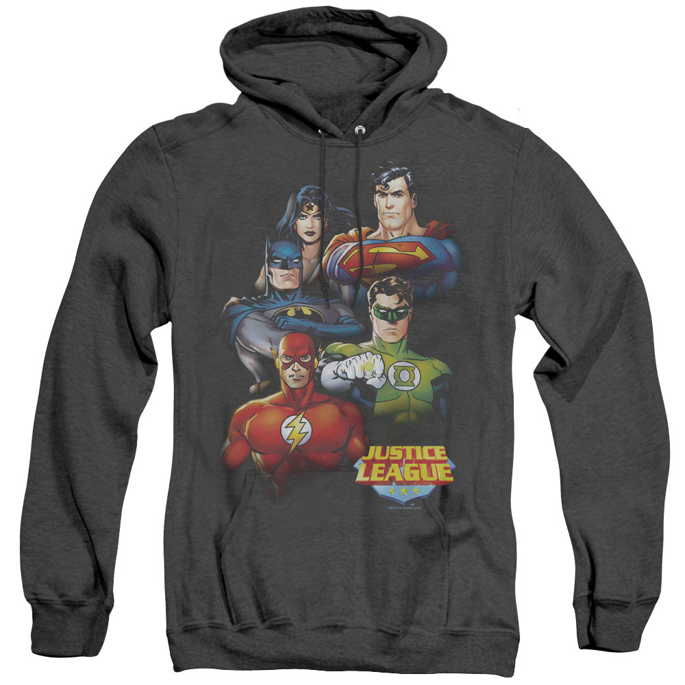 JLA/GROUP PORTRAIT - ADULT HEATHER HOODIE - BLACK