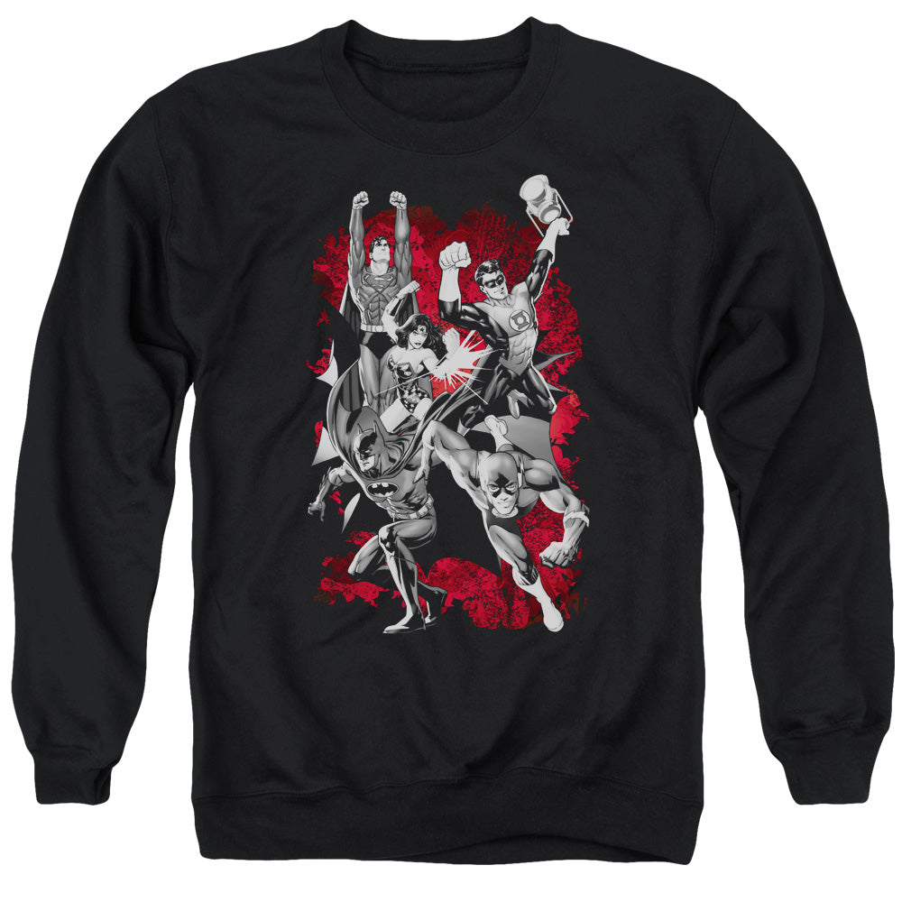 JLA/JLA EXPLOSION - ADULT CREWNECK SWEATSHIRT - BLACK