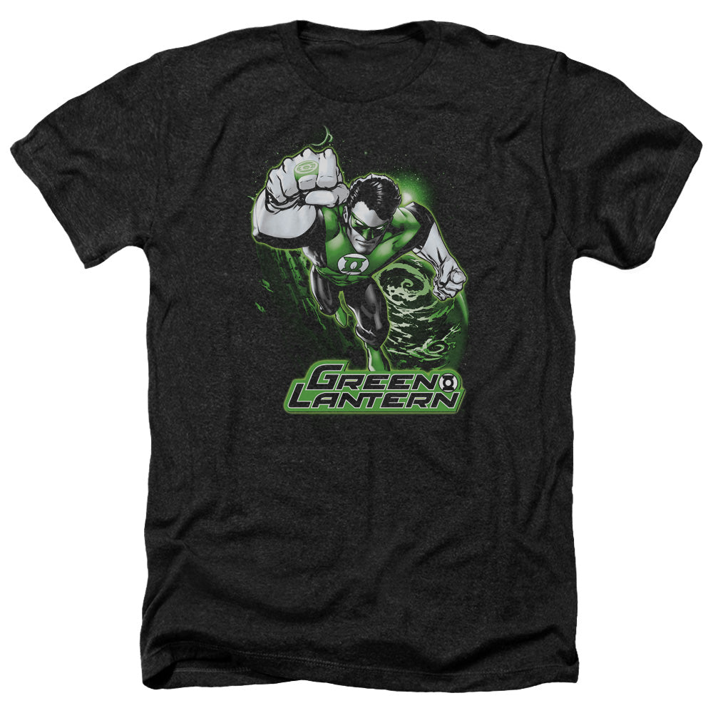 JLA/GREEN LANTERN GREEN & GRAY - ADULT HEATHER - BLACK