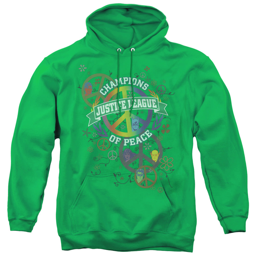 JLA/PEACE LEAGUE - ADULT PULLOVER HOODIE - KELLY GREEN