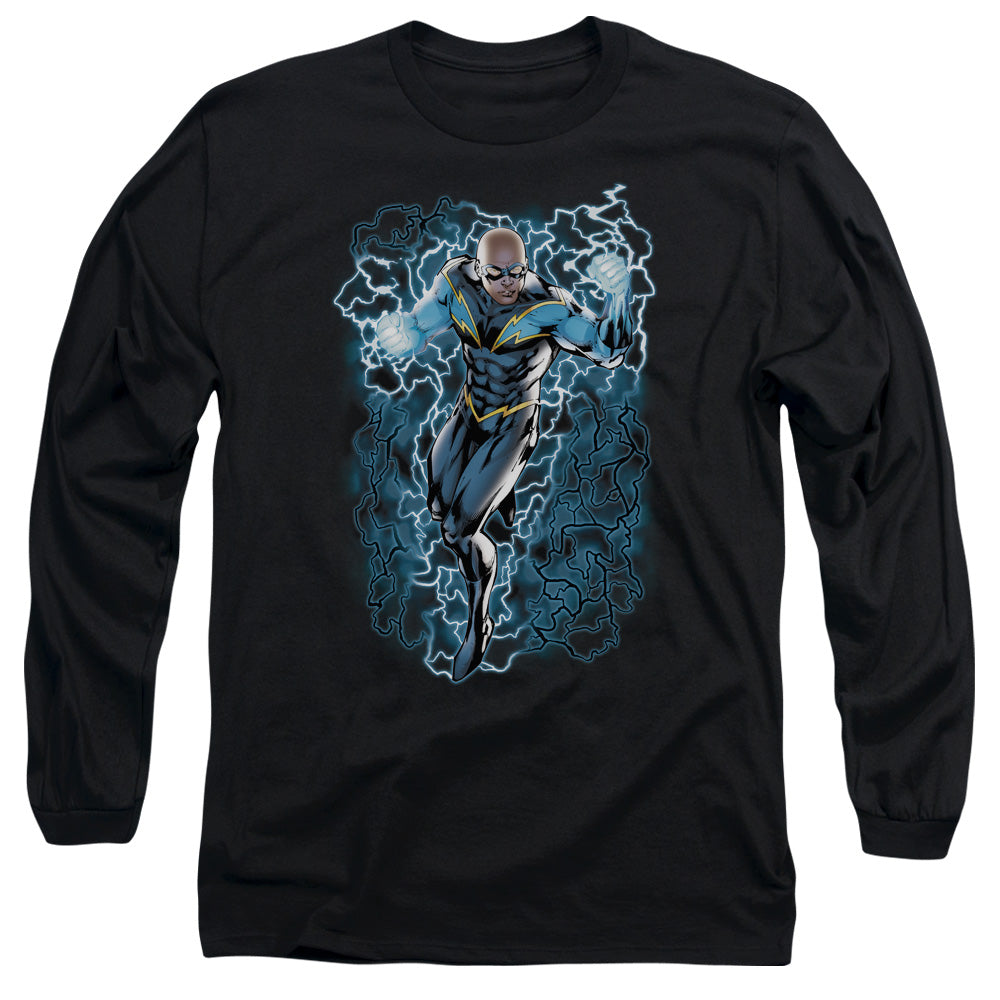 JLA/BLACK LIGHTNING BOLTS - L/S ADULT 18/1 - BLACK