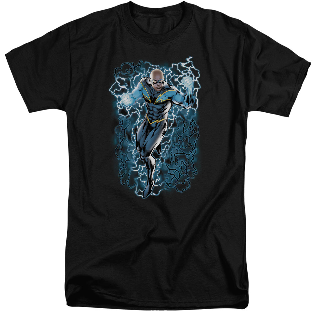 JLA/BLACK LIGHTNING BOLTS - S/S ADULT TALL 18/1 - BLACK