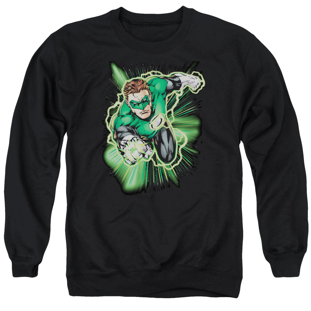 JLA/GREEN LANTERN ENERGY - ADULT CREWNECK SWEATSHIRT - BLACK