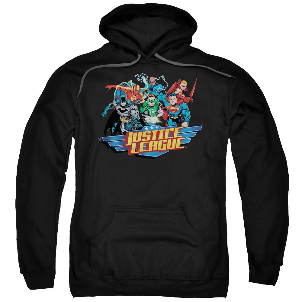 JLA/READY TO FIGHT - ADULT PULLOVER HOODIE - BLACK