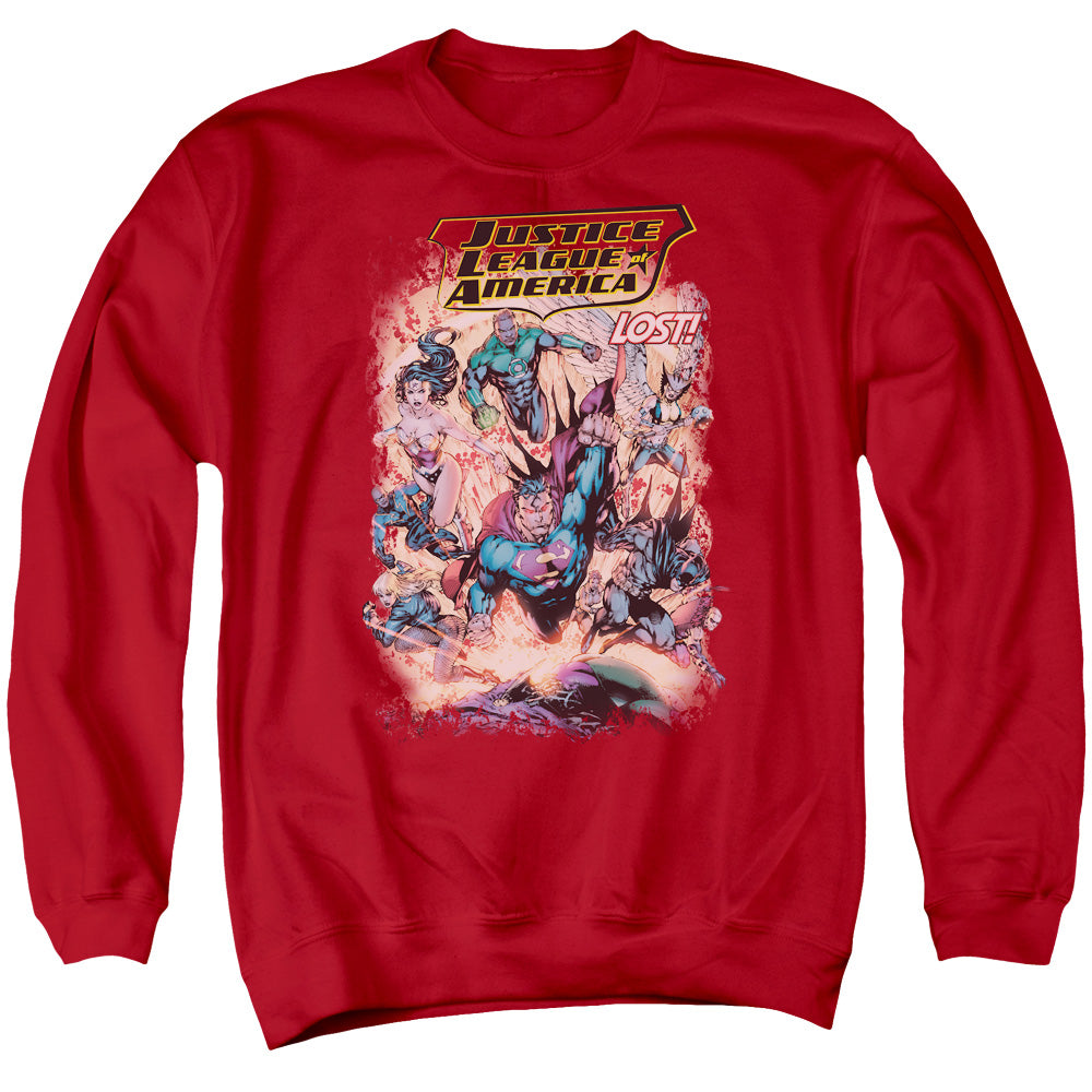 JLA/LOST - ADULT CREWNECK SWEATSHIRT - RED