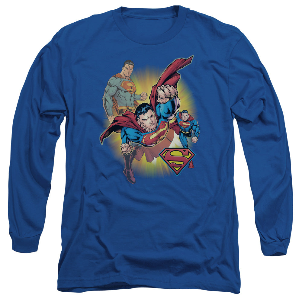 JLA/SUPERMAN COLLAGE - L/S ADULT 18/1 - ROYAL BLUE