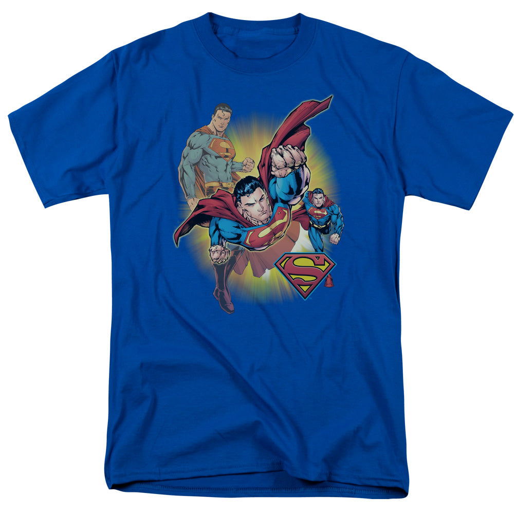 JLA/SUPERMAN COLLAGE - S/S ADULT 18/1 - ROYAL BLUE