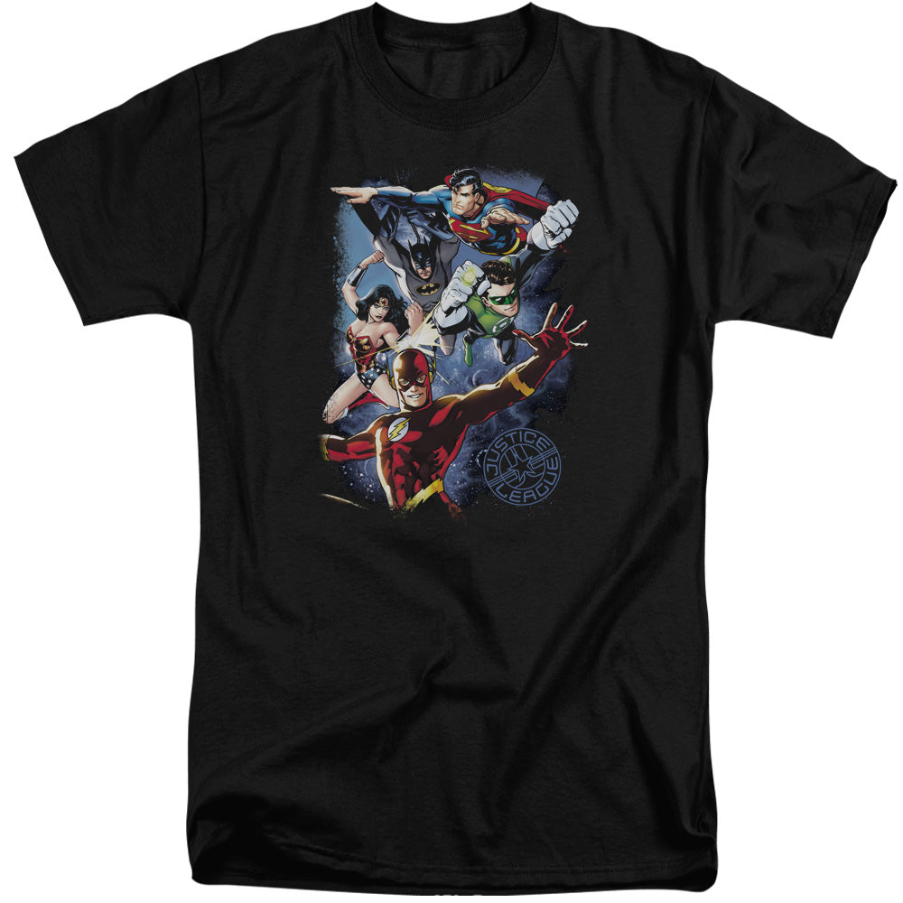 JLA/GALACTIC ATTACK COLOR - S/S ADULT TALL 18/1 - BLACK