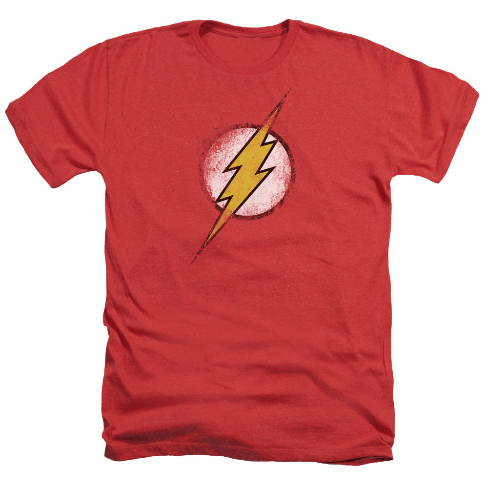 JLA/DESTROYED FLASH LOGO - ADULT HEATHER - RED