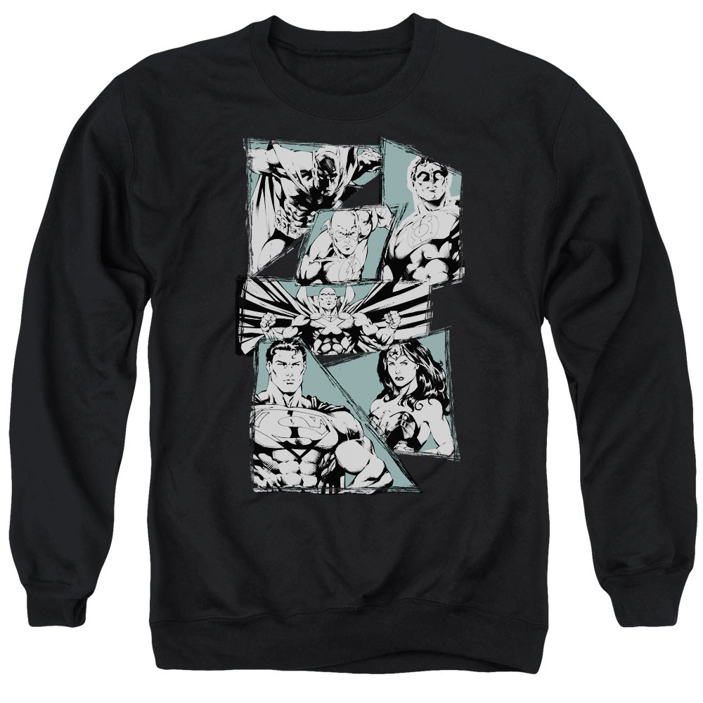 JLA/A MIGHTY LEAGUE - ADULT CREWNECK SWEATSHIRT - BLACK