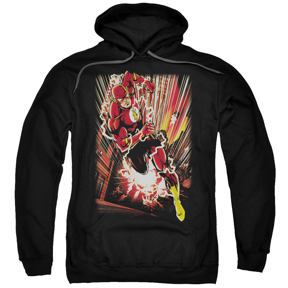 JLA/STREET SPEED - ADULT PULLOVER HOODIE - BLACK